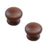 Wooden Cabinet Handles, Drawer Pull Handles,Wooden Handle Drawer Pulls,2pcs Drawer Pull Wood Cabinet Handles Solid Wooden Cabinet Knobs Semicircle Furniture Hardware,Walnut (Hole Distance 96mm) (Size view 1