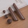 Wooden Cabinet Handles, Drawer Pull Handles,Wooden Handle Drawer Pulls,2pcs Drawer Pull Wood Cabinet Handles Solid Wooden Cabinet Knobs Semicircle Furniture Hardware,Walnut (Hole Distance 96mm) (Size view 4