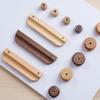 Wooden Cabinet Handles, Drawer Pull Handles,Wooden Handle Drawer Pulls,2pcs Drawer Pull Wood Cabinet Handles Solid Wooden Cabinet Knobs Semicircle Furniture Hardware (Hole Distance 128mm) (Size : HOL view 4