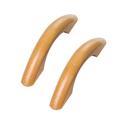 Wooden Cabinet Handles, Drawer Pull Handles,Wooden Handle Drawer Pulls, 2pcs Cabinet Handles Wood Color Bow Pulls Solid Wooden Drawer Pull Cabinet Knobs Furniture Hardware (Hole Distance 96mm) ( Size