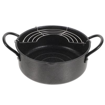 LABRIMP 1set Japanese Style Deep Fryer Pot Oil Drainer Rack Frying Pot for and Fried Foods Suitable for Stove Types Pouring Design Household Cooking Essential