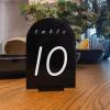 QSONG SHOP Arch Acrylic Table Sign with Stand Blank for DIY Table Numbers, 6x4"" Arch Acrylic Sign and Holder for Wedding Reception, Centerpiece, Event (Black-A) view 2
