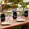 QSONG SHOP Arch Acrylic Table Sign with Stand Blank for DIY Table Numbers, 6x4"" Arch Acrylic Sign and Holder for Wedding Reception, Centerpiece, Event (Black-A) view 3