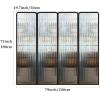 SUZEPER 6ft Tall Modern Room Divider, Metal Glass Partition Room Divider, Folding Privacy Room Divider Screens, Decorative Freestanding Room Partition for Room Separation Partition, 4 Panel view 2