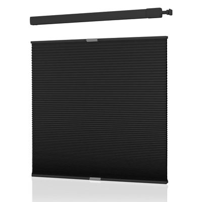 ZimJAHO No Drill No Tools Cellular Shades Top Down Bottom Up Blackout Cordless Honeycomb Blinds Easy to Install UV Protection Window Shades for Office Home Noise Reduction, Black, 51" W x 52" H