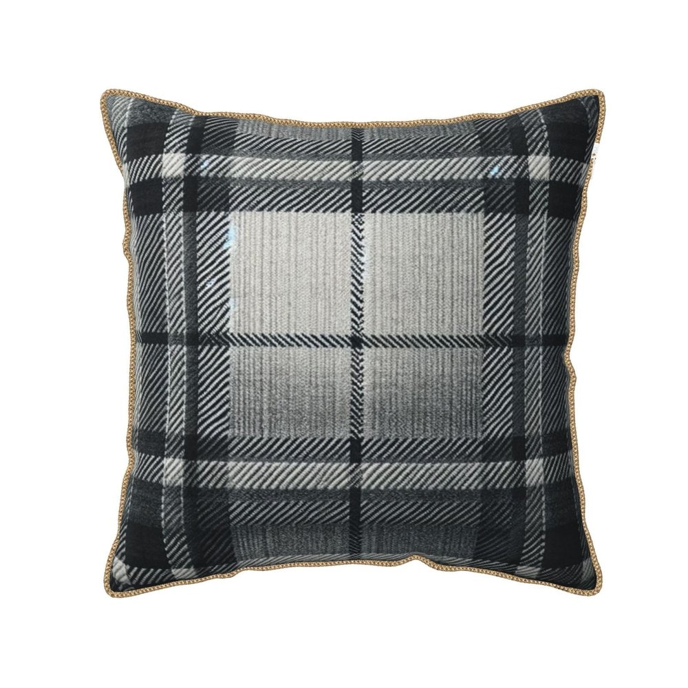 Augenstern Zippered Pillow Protectors Cover Case Grey-Tartan-Pattern Decorative Throw Pillow Cover Square Cushion Case 20"X20"