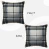 Augenstern Zippered Pillow Protectors Cover Case Grey-Tartan-Pattern Decorative Throw Pillow Cover Square Cushion Case 20"X20" view 3