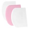 SURDOCA Dough Bench Scraper - 3P 5.9x4.3" Plastic Flexible Bowl Scraper, Sharp Edge & Angles Cake Scraper. Non-Slip Bakeware Decorating Tools Sculpting & Modeling Tools - White+Pink+White view 1