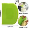 SURDOCA Dough Bench Scraper - 3P 5.9x4.3" Plastic Flexible Bowl Scraper, Sharp Edge & Angles Cake Scraper. Non-Slip Bakeware Decorating Tools Sculpting & Modeling Tools - White+Pink+White view 2