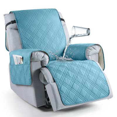 TAOCOCO Waterproof Recliner Chair Cover for Large Recliner, Oversized Recliner Covers for Recliner Chair with Pocket, Recliner Slipcover Furniture Protector for Kids Pets(28'', Sky Blue)