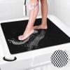 Mofonky Shower Mat Non Slip: 31 x 31 Inch Extra Large Square Shower Mats with Drain Hole in Middle - Soft Loofah Quick Drying Matt for Shower Stall view 1