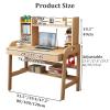 SUZEPER Kid's Writing Desk Kid's Table with Drawers and Bookshelf, Solid Wood Wood Office Desk Children Desk Student Learning Computer Workstation for Home Office School(31.5", White) view 2