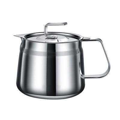 304 Stainless Steel Oil Filter Pot with Strainer for Kitchen 1.2 L/40 Oz Large Capacity Multi-Functional Stainless Steel Oil Fryer Pot with Lid Cooking Oil Filter for Storing Frying Bacon Grease