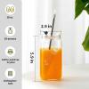 Alterf Initia Crystal Glass Cup Gifts for Women, 18 Oz Glass Tumbler With Lid and Straw, Handcrafted Monogrammed Iced Coffee Cup, Personalized Birthday Gifts Can Glass Cup -Letter 'X' view 2