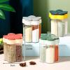 NAZHPO 5 In 1 Travel Spice Containers, Shaker Jars, Clear Plastic Container Jars With Labels, Airtight Cap, Pour/Sift Shaker Green view 2