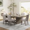ODUSE-DAILY Dining Chairs Set of 6, Kitchen & Dining Room Chair, Fabric Upholstered Dinning Chairs, Wooden Dinning Chairs, Sillas De Comedor, Nailhead Trim, Wood Legs (Beige, 6 Pcs) view 2