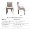 ODUSE-DAILY Dining Chairs Set of 6, Kitchen & Dining Room Chair, Fabric Upholstered Dinning Chairs, Wooden Dinning Chairs, Sillas De Comedor, Nailhead Trim, Wood Legs (Beige, 6 Pcs) view 3