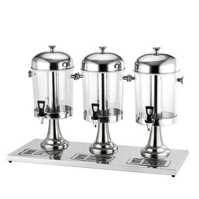 Drinks Dispenser,Clear Glass Drinks Dispenser,Cold Beverage Dispenser with Centre Ice Core and Drip Trays,Stainless Steel Drink Dispensers with Stand and Spigot,for Parties Beer Juice Cold Beverages