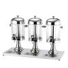 Drinks Dispenser,Clear Glass Drinks Dispenser,Cold Beverage Dispenser with Centre Ice Core and Drip Trays,Stainless Steel Drink Dispensers with Stand and Spigot,for Parties Beer Juice Cold Beverages view 1