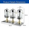Drinks Dispenser,Clear Glass Drinks Dispenser,Cold Beverage Dispenser with Centre Ice Core and Drip Trays,Stainless Steel Drink Dispensers with Stand and Spigot,for Parties Beer Juice Cold Beverages view 3