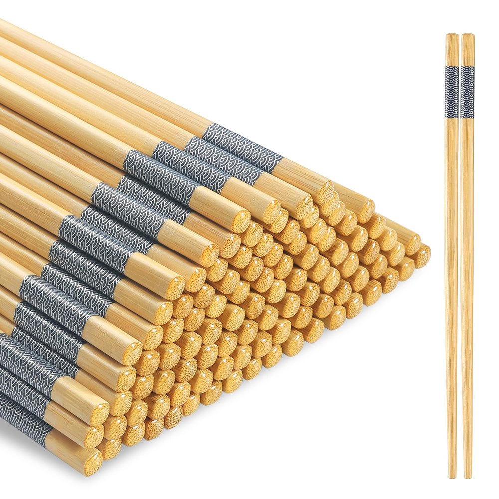 LOROTOCO 500 Pairs Bamboo Chopsticks Disposable | Reusable | Separated | Bulk | Chinese | -9.45in