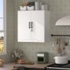 IRONFFICE Wall Cabinet,Wall Mount Cabinet with Adjustable Shelf,Garage Wall Cabinet with Doors for Laundry Room,Bathroom,White view 2