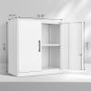 IRONFFICE Wall Cabinet,Wall Mount Cabinet with Adjustable Shelf,Garage Wall Cabinet with Doors for Laundry Room,Bathroom,White view 3