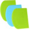 SURDOCA Dough Scraper Bench Scraper - 3P 5.9x4.3" Plastic Flexible Bowl Scraper, Sharp Edge & Angles Cake Scraper. Non-Slip Bakeware Decorating Tools Sculpting & Modeling Tools - Green+Blue+Green view 1