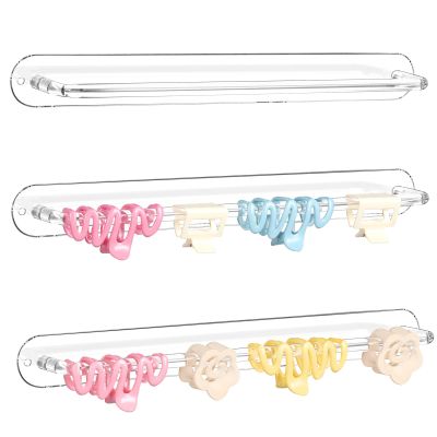 SNOWSTAR Acrylic Claw Clip Organizer, 3PCS Wall Holder and Storage, Hair Clip Display Clear Stand for Women and Girls