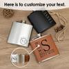 Jeclist Personalized Leather Flask,Customized Stainless Steel Beer Bottle for Fathers Day Gift,Anniversary Gift for Boyfriend,Husband,Wedding Gift for Groomsman (6oz, Silver) view 4