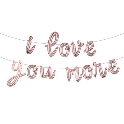 16 Inch I LOVE YOU MORE Alphabet Letters Foil Balloons Set for Valentines Day,Propose Marriage,Wedding Party,Anniversary Backdrop Party Supplies for her,girlfriend (L I LOVE YOU MORE Rose Gold)