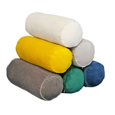16x6 Inch Car Round Cervical Neck Pillow Semi-Roll Pillow With Washable Cotton Cover. Round Cervical Roll Cylinder Bolster Pillow(Color:blue)
