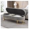 Ottoman Bench Stepping Stool Storage Bench- Ottoman for Bedroom End of Bed, Entryway Bench, Modern Velvet Benche Bedroom Benches for Foot of Bed,Upholstered Bench with Golden Legs Foot Stools Ottoman view 2