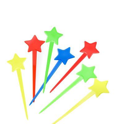 100PCS 3.3 Inch Star Toothpicks for Appetizers Toothpicks Plastic Cocktail Picks Cocktail Toothpicks,Colored Decorative Toothpicks for Appetizers Cocktail Skewers for Fruit Hamburger Sandwich Cake