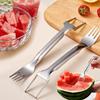 2-in-1 Stainless Steel Fruit Cutter, Watermelon Fork Slicer Cutter (3PCS) view 2