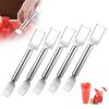 2-in-1 Stainless Steel Fruit Cutter, 2024 New Upgrade Watermelon Fork Cutter Slicer, Watermelon Cube Cutter Tool, Dual Head Fruit Forks Knife Summer Fruit Cutting Fork for Home Kitchen (5PCS) view 1