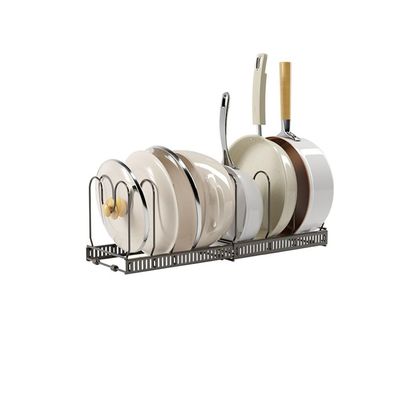 BABETRUE Kitchen Drain Rack Kitchen Storage Rack Chopping Board Cutting Board Storage Rack Retractable Pot Cover Rack Countertop Pot Storage Rack Dish Rack with Drain(Color:A)