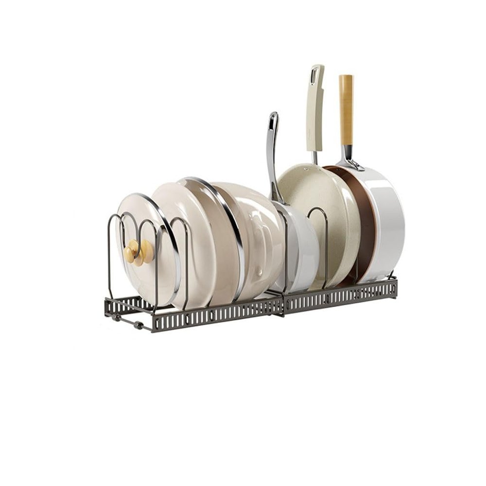 BABETRUE Kitchen Drain Rack Kitchen Storage Rack Chopping Board Cutting Board Storage Rack Retractable Pot Cover Rack Countertop Pot Storage Rack Dish Rack with Drain(Color:A)
