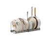 BABETRUE Kitchen Drain Rack Kitchen Storage Rack Chopping Board Cutting Board Storage Rack Retractable Pot Cover Rack Countertop Pot Storage Rack Dish Rack with Drain(Color:A) view 1