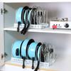 BABETRUE Kitchen Drain Rack Kitchen Storage Rack Telescopic Pot Lid Rack Bronze White Black Adjustable Kitchen Pot Rack Dish Rack with Drain(Color:B) view 3