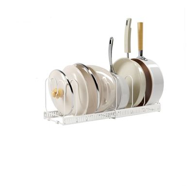 BABETRUE Kitchen Drain Rack Kitchen Storage Rack Chopping Board Cutting Board Storage Rack Retractable Pot Cover Rack Countertop Pot Storage Rack Dish Rack with Drain(Color:B)