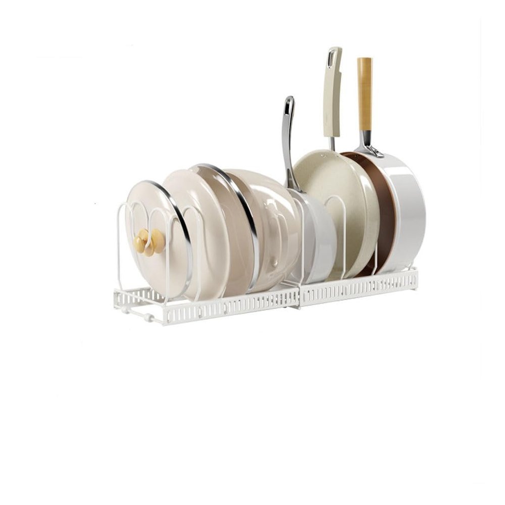 BABETRUE Kitchen Drain Rack Kitchen Storage Rack Chopping Board Cutting Board Storage Rack Retractable Pot Cover Rack Countertop Pot Storage Rack Dish Rack with Drain(Color:B)