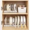 BABETRUE Kitchen Drain Rack Kitchen Storage Rack Chopping Board Cutting Board Storage Rack Retractable Pot Cover Rack Countertop Pot Storage Rack Dish Rack with Drain(Color:B) view 3