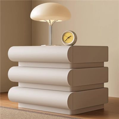 BRCYKRWY 3 Drawers End Table Side Table,Side Table for Bedroom,Modern Accent Bedside Nightstand Modern End Side Table Adorneve Nightstand Bedroom Bedside Living Room Bedroom Furniture(Color:Beige)
