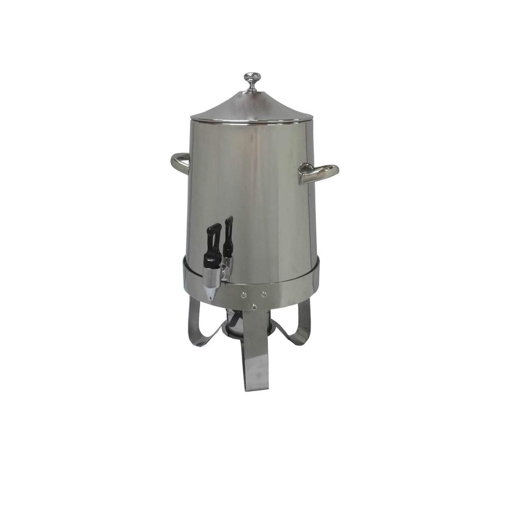 FixtureDisplays 12X10X21" 10 Liters Hot Beverage Dispenser, Coffee Urn, Large Stainless Steel Cider Drink Dispenser with Mini Burner Stove to Keep Warm Container 13037NEW