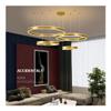 LED Chandelier Adjustable Brushed Gold 3 Rings Ceiling Light with Modern Design for Living Room Dining Room Bedroom Kitchen Foyer Office Hotel(40+60+80+100cm) view 3