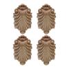 ZAANHA 4pcs Wood Unfinished Furniture Legs Unpainted Wood Carved Decoration for Sofa Couch Chair Ottoman Coffee Table Cabine Sofa Wardrobe Chair, 15x10cm/3.9x5.9inch, 202169 view 1