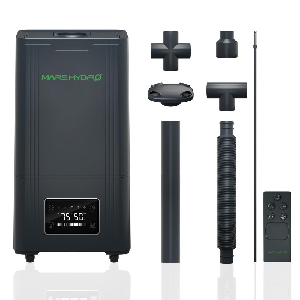 MARS HYDRO Plant Humidifier 15L,with Adjustable Humidity,Timer Function,Ultrasonic Precise and Silent Operation,No-Leak Seal for Grow Tent,Indoor Planting,Greenhouse,Bedroom