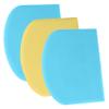 SURDOCA Dough Scraper - 3P 7.1x4.9" Plastic Flexible Bowl Scraper, Sharp Edge & Angles Cake Scraper. Non-Slip Bakeware Decorating Tools Sculpting & Modeling Tools - Blue+Yellow+Blue view 1