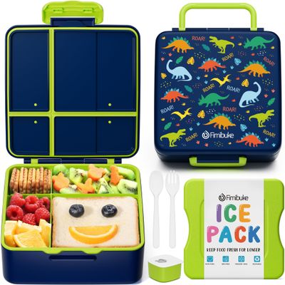 Fimibuke Chill Bento Box for Kids, Toddler Lunch Box with Built-In Ice Pack